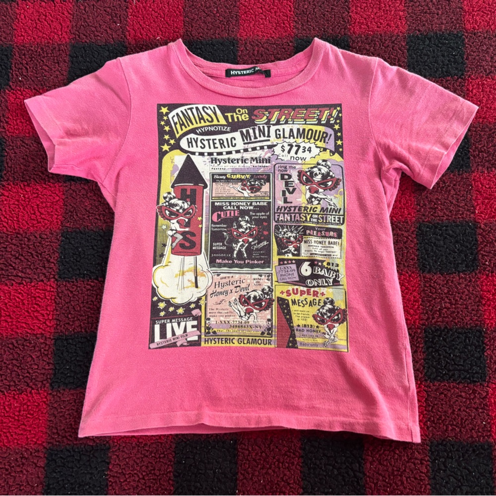 Hysteric Glamour Pink Graphic Short Sleeve Tee